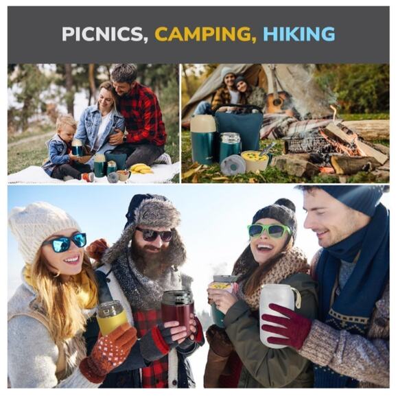 Insulated Food Jar for Hot Food in a Bag - 15 & 21 Oz Soup Lunch Box Container f - Picture 7 of 7